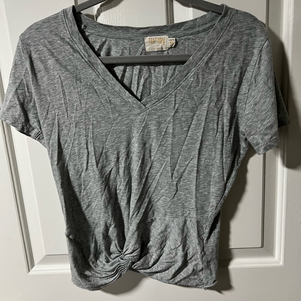 Nation grey front twist top!